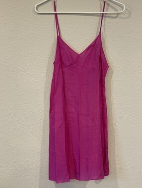 Rebecca Taylor Vintage Y2K Hot Pink Mini Slip Dress Adjustable Straps Size 8